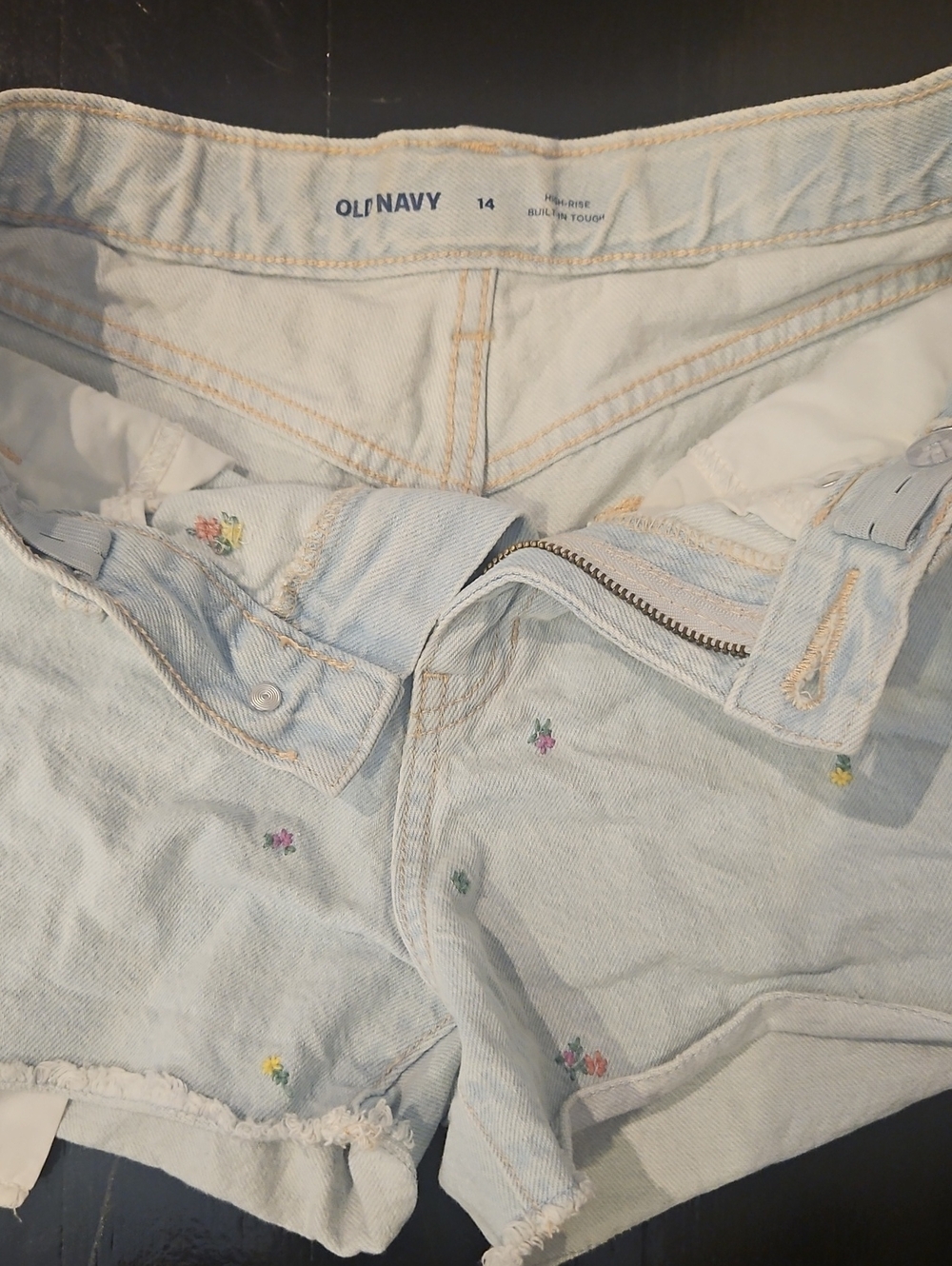 Old Navy Light Blue Embroidered Ankle & Cropped Jeans